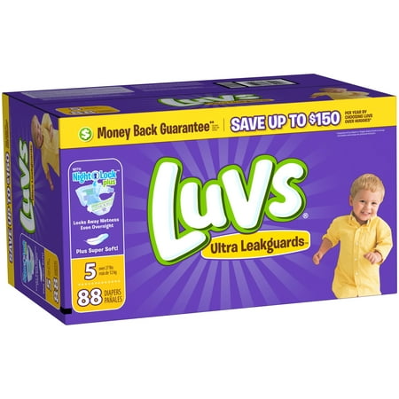 Luvs Ultra Leakguards Diapers, Size 5, 88 Diapers