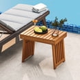 thumbnail image 4 of Gymax 2PCS Outdoor Folding Side Table Patio Acacia Wood End Table w/ Slatted Tabletop, 4 of 9
