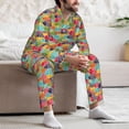 thumbnail image 7 of Sikiie Colorful Fish 2 Mens Pajama Set, Soft Warm Long Sleeve Sleepwear, Cozy Button-Down Pjs for Men-Large, 7 of 7