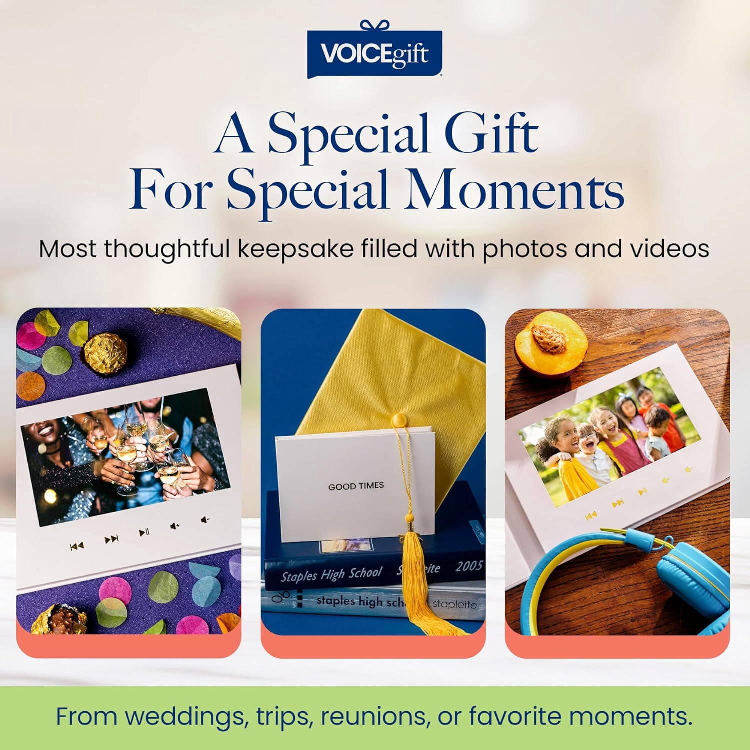 Programmable HD Video Book - Greeting Card Included Audio and Video Recorder for Wedding, Engagement, Christmas, Anniversary, Birthday with 8GB Memory