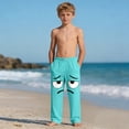 thumbnail image 6 of Kids Unisex Joggers Tearful Eyes Cartoon Print Soft Cotton Sweatpants Elastic Waist Trousers for Casual Play, 4-13Y, 6 of 9