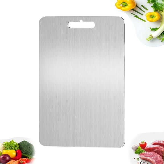 Titanium Cutting Board,2025 New Double Sided Pure Titanium Cutting Boards for Kitchen,Thickened Food-Grade Cutting Board for Meat Fruit Vegetable Kitchen Cooking
