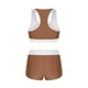 thumbnail image 5 of Traje de baño de dos piezas con abertura en la parte inferior para mujer, de color sólido, de poliéster, 5 of 7