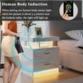 thumbnail image 6 of HNEBC Auto LED Nightstand with Wireless Charging Station & USB Ports,High Gloss Bedside Tables with 2 Drawers,Floating Nightstand with 3 Color & Adjustable Brightness Embedded LED Light Strip, 6 of 8