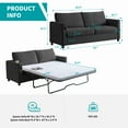 thumbnail image 3 of BALUS Convertible Sofa Bed, Queen Size Velvet Pull Out Couch Bed with USB & Cup Holders, Modern Living Room Sleeper Couch, Dark Grey, 3 of 7