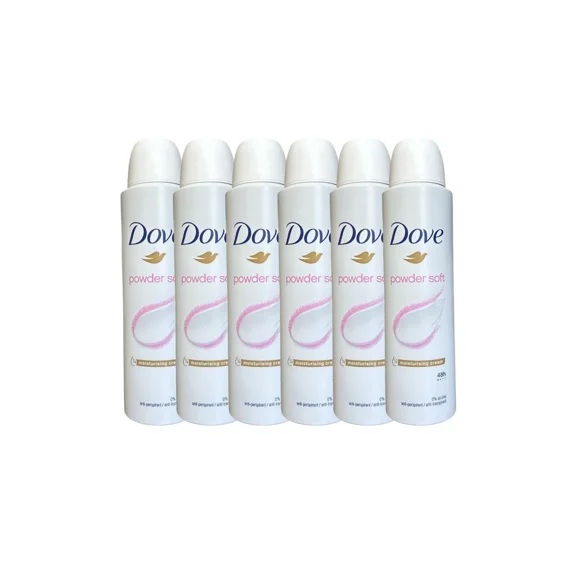 6 PK Dove Powder Soft Antiperspirant Body Spray 150ml /5 oz