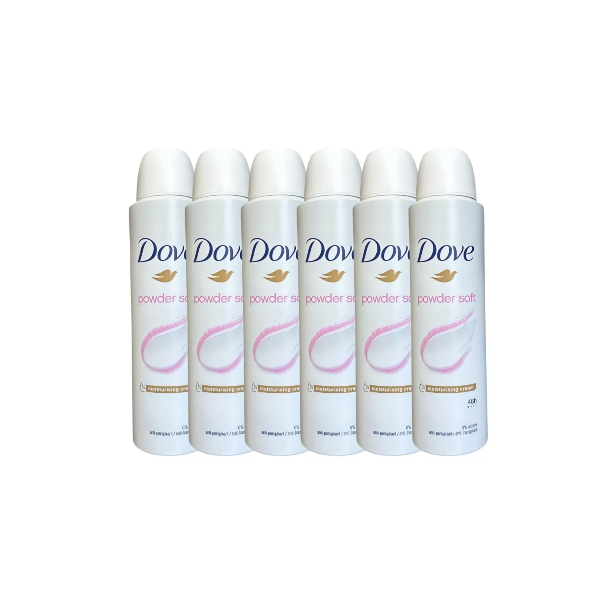 6 PK Dove Powder Soft Antiperspirant Body Spray 150ml /5 oz