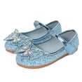 thumbnail image 4 of Quealent Girls Dress Shoes Mary Jane Princess Shoes Girls' Flats Glitter Low Heels Flower Wedding Party Footwear for Toddler Little/Big Kid Blue for Size 9, 4 of 8