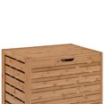 thumbnail image 2 of HomeRoots 352001 Bamboo Hamper with Slated Design & Flip Top Lid, Brown, 2 of 5