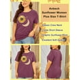 thumbnail image 5 of Anbech Sunflower And Moon Plus Size T-Shirts for Women Graphic Sunflower with Moon Print Oversize Short Sleeves T-Shirt with Round Neck, 5 of 9