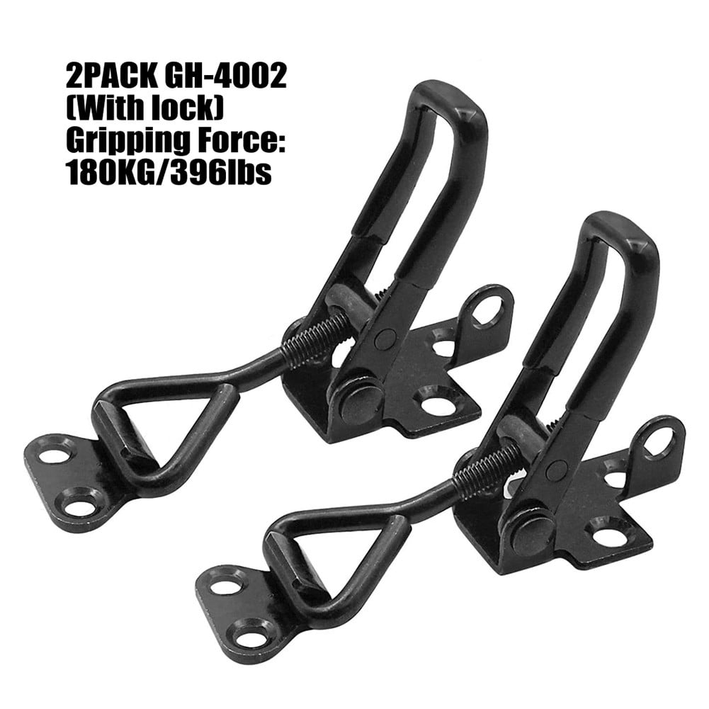 GH-4002 Black Adjustable Toggle Clamp Steel Hasp Catch Clip Quick ...