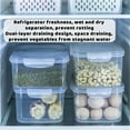 thumbnail image 6 of 3Pcs Refrigerator Crisper with Drainer Basket, Dingrich Storage Box Kitchen Supplies with Gray Lid, Microwave Freezer Sealer Box Plastic Crisper Storage for Fruit, Vegetable, Cereal, Snack - Gray, 6 of 7
