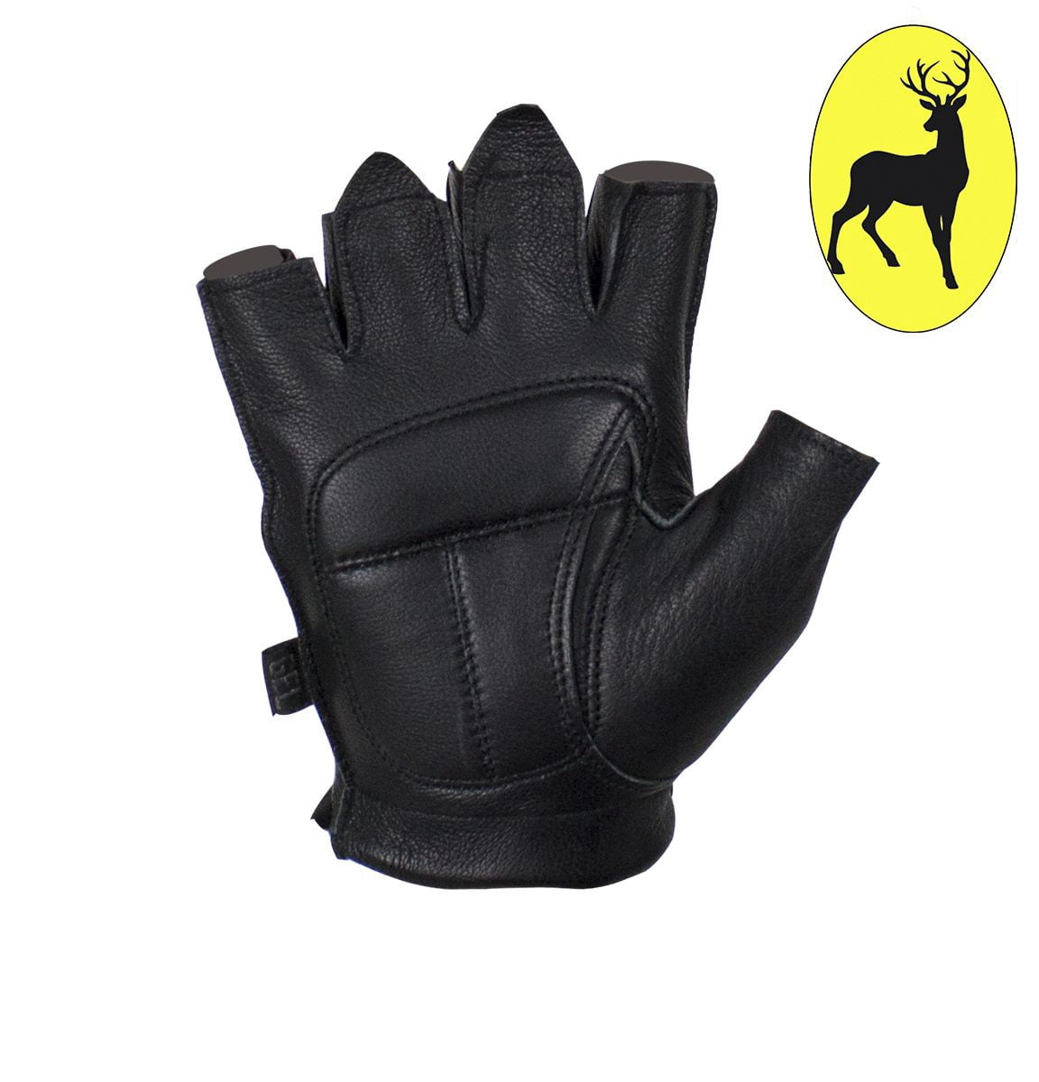 Dream Apparel Motorcycle Riding Gloves Gel Palm Riding Fingerless Deer Skin Gloves Full Panel