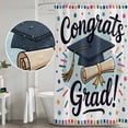 thumbnail image 4 of Polyester Fabric Black Blue Graduation Hat Shower Curtain, Funny Words Waterproof Bathtub Curtain Bathroom Decor Set with Hooks 36 x 72 Inches, 4 of 6