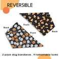 thumbnail image 3 of Halloween Dog Bandanas 2 Pack,Black Pumpkin Skull Candy Corn Dots Reversible Adjustable Triangle Pet Scarves for Boy and Girl,Holiday Witchy Dog Bandana for Small Medium Large Dogs(Large), 3 of 5