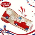 thumbnail image 6 of Independence Day Ribbon Garland Decoration, Patriotic Wired Edge Ribbons American Stars Pattern Ribbon Natural Burlap Ribbons 4th of July Craft Ribbons for Gift Wrapping, 6 of 7