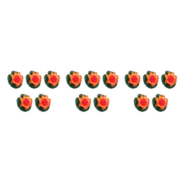 Youkk 5x Realistic Float Foam Lotuses Wide Application Easy To Clean Eco-friendly sunset red 3Set