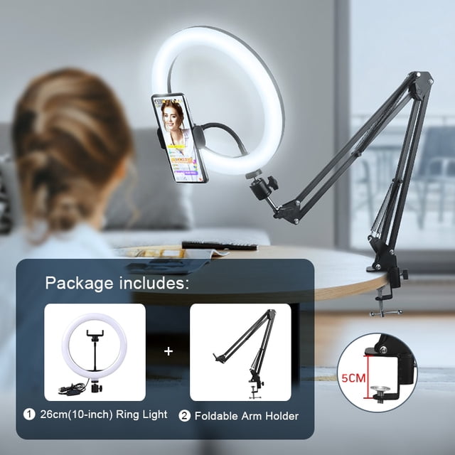 Selfie Ring Light Fotografía Led Borde de lámpara con soporte móvil opcional Soporte de trípode de montaje Ringlight para transmisión de video en vivo Tan Jianjun unisex