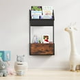 thumbnail image 4 of Floating Nightstand Floating Shelves for Wall 16.5" Black Floating Shelf with Drawer and 3-Tier Bookshelf for Bedroom, Living Room, Kids Room (Black), 4 of 7