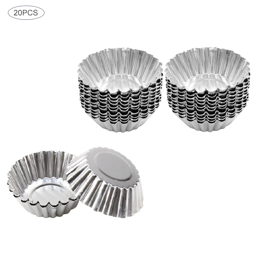 wonderfulwu 100PCS Cake Chocolate Mould Egg Tart Molds Stainless Steel Cupcake Thickened Reusable Cake Cookie Mold Tin Baking Tool Baking Cups