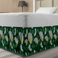 thumbnail image 1 of Floral Bed Skirt, Abstract Cartoonish Illustration with Butterflies and Flowers Cheerful Spring Image, Elastic Bedskirt Dust Ruffle Wrap Around for Bedding Decor, 4 Sizes, Multicolor, by Ambesonne, 1 of 2