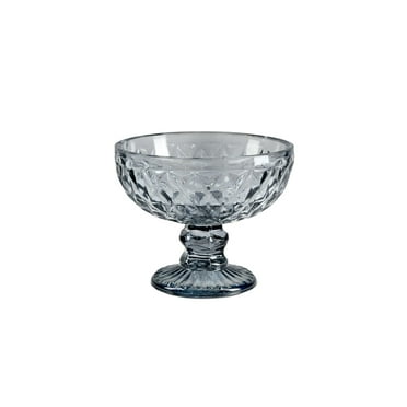 Serene Spaces Living Smokey Glass Pedestal Bowl Vase, 5" Diameter & 4" Tall