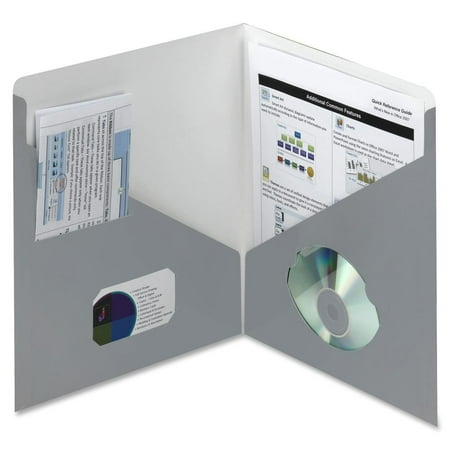 Smead, SMD87991, Two-pocket Colored Folders, 25 / Box, Blue,Gray