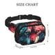 thumbnail image 4 of Fotbe Red Flame Wolf Head Cangurera Cuadrada con Estampado de Doble Capa, Bolsa de Cintura Ajustable Mini para Hombres y Mujeres, 4 of 9