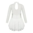 thumbnail image 4 of YIZYIF Girls Long Sleeve Shiny Rhinestone Ballet Dance Leotard Solid Color Figure Skating Gymnastics Leotard Dress Ivory 10, 4 of 7