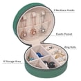 thumbnail image 4 of Small Travel Jewelry Case, Round Mini Travel Jewelry Box for Women Girls, New Year Gift (Blackish green), 4 of 5