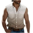 thumbnail image 2 of Njagoc3 Mens Denim Sleeveless Shirt, Lightweight, Durable for Summer Outdoor Work & Casual Gatherings, 2 of 6
