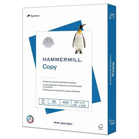 Printer Paper, 20 lb Copy Paper, 8.5 x 11 - 1 Small Pack (400 Sheets) - 92 Bright, Made in the USA