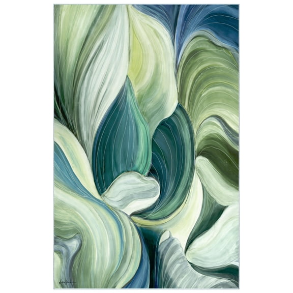 Waves of Leaves Washable Art Area Rug size 5'x8', Power-loomed, Heavenly Softness with Non-Slipping Backing