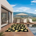 thumbnail image 3 of Summer Lemon Outdoor Rug for Patio/Deck/Porch, Non-Slip Large Area Rug 4 x 6 Ft, Country Fruit Leaf Black Watercolor Indoor Outdoor Rugs Washable Area Rugs, Reversible Camping Rug Carpet Runner, 3 of 8