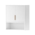 thumbnail image 2 of Ktaxon Fluted Bathroom Cabinet Wall Mount, Medicine Cabinet Storage Organizer with Single Door and Adjustable Shelves, White, 2 of 8