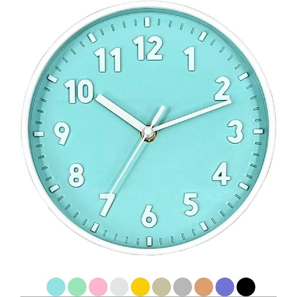 8 Inch Round Wall Clock with 3D Arabic Numerals EcoFriendly Silent Non