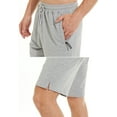thumbnail image 5 of QPNGRP Men's Workout Stretch Shorts Casual Drawstring Elastic Zipper Pockets Lightgrey 40, 5 of 8