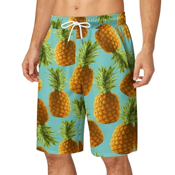 JURANMO Mens Summer Beach Shorts Funny Graphic Swimming Shorts Casual Holiday Drawstring Waist Hawaiian Shorts with Pockets Deals of the Day Sky Blue L