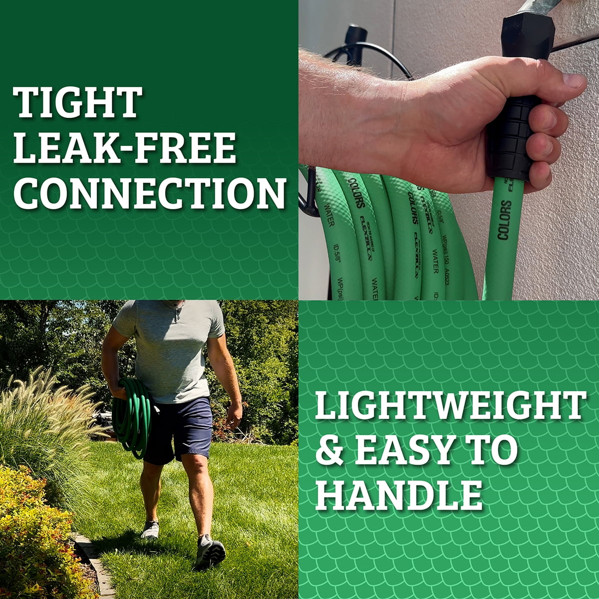 Colors™ from the makers of Flexzilla®, SwivelGrip® Garden Hose, 5/8" x 25', Forest Green