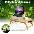 thumbnail image 4 of Gymax Bamboo Laptop Desk Multi-Position Adjustable Bed Tray w/Drawer Heat Dissipation, 4 of 6