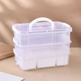 thumbnail image 5 of RBCKVXZ 3-Tier Clear Storage Bins, Stackable Carry Storage Box Container, Plastic Lidded Organizer Case With Handle for Beads, Arts & Crafts, Sewing, Office Supplies, 5 of 6