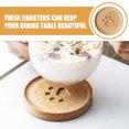thumbnail image 3 of 4pcs Roudn Wood Coasters Coffee Mug Wood Mat Table Placemat Cute Paw Pattern Mug Coasters, 3 of 9