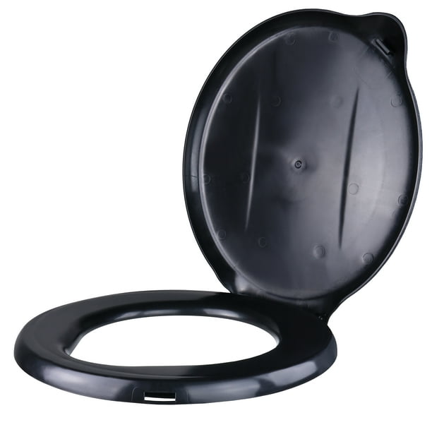 Ozark Trail Portable Outdoor Snap On Toilet Seat Cover With Folding Lid Black Com - Foldable Plastic Toilet Seat Cover