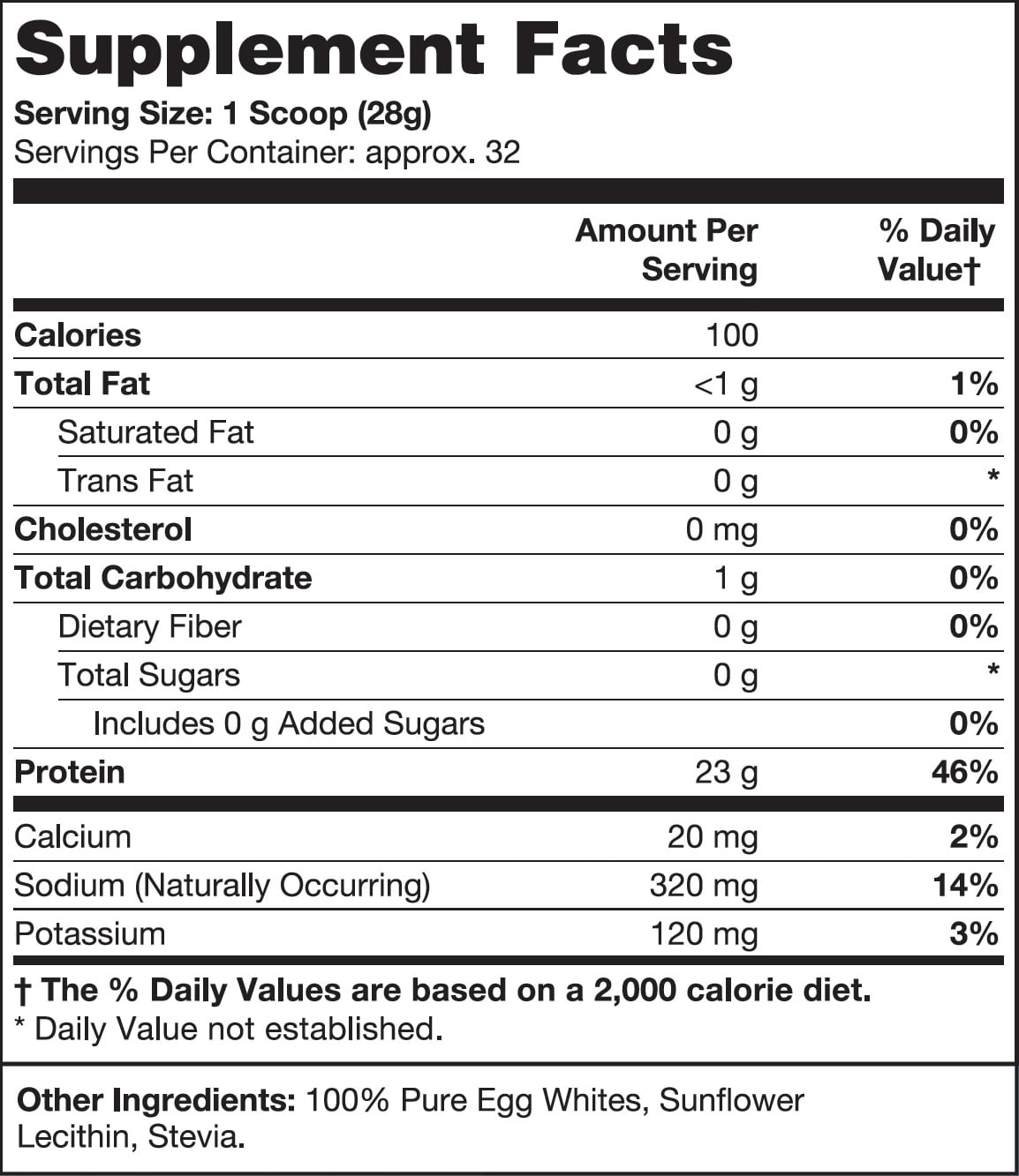 Healthy 'N Fit - 100% Egg Protein (unflavored ), 2Lbs, Great for Baking and Mixing, 100% Egg White Isolate
