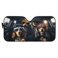 thumbnail image 2 of Uorisanigo Cool Dachshund Family Driving Car Shade Screen Foldable Car Windshield Sun Shade Interior Decor Sun Visor Protector Block UV Rays and Heat Easy to Clean Universal Fit Vehicle Sedans, 2 of 7