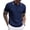 Navy Blue White Striped, variant on COOFANDY Mens Knit Polo Shirt Textured Polo Shirts Short Sleeve Banded Bottom Polo T Shirts Golf V Neck Polo Shirts Summer Clothing