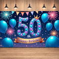 thumbnail image 6 of Decorative Design Happy Birthday Banner Colorful Theme 50th Birthday Party Milestone Celebration Balloon Decoration Festive Background for Birthday Party Indoor Decoration Photo Shoot, 6 of 7