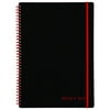 Black n Red Soft Cover Business Notebook Twin Wire 70 Sheets 11 34 x 8 14 Black