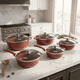 thumbnail image 1 of Batería De Cocina Raf 5 Piezas Antiadherente Granito Rojo, 1 of 1