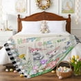 thumbnail image 3 of Throw Blanket Fleece Throw Blanket 40x50in, Spring Pastoral Flower Checkered Soft Lightweight Bed Blankets Easter Rabbit Egg Linen Fuzzy Couch Blankets for All Season, 3 of 9